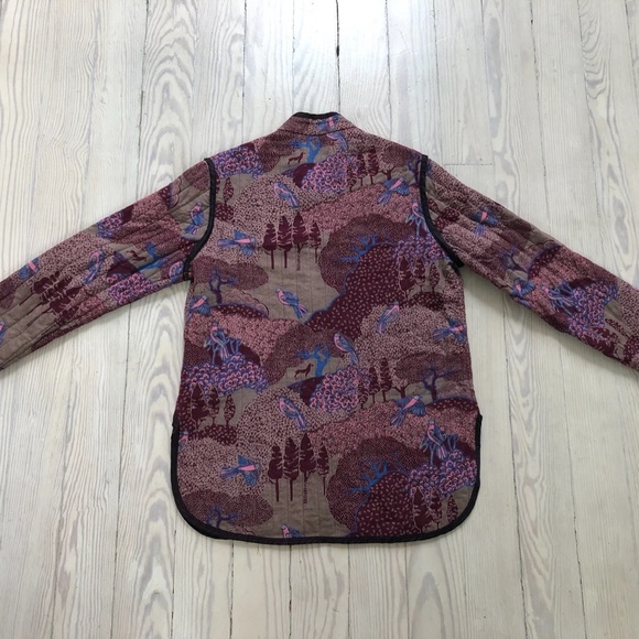 VTG Vintage 1970s / 70s Quilted Jacket Bird Nature Pattern - Picture 7 of 9